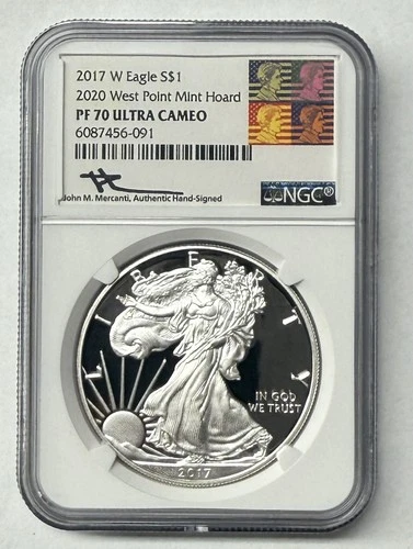 2017 W 2020 West Point Hoard American Silver Eagle 1oz Silver $1 Coin NGC PF70