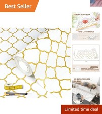 Shelf Liners for Kitchen Cabinets 12in x 20FT Non Adhesive Drawer Liner Gol...