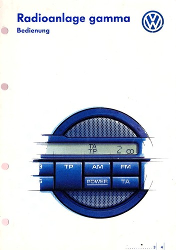 Volkswagen gamma Bedienungsanleitung Autoradio  - 5- Originalteil-