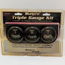 Sunpro Cp7994 Triple Gauge Kit 2 Oil Pressure Volts Temp Automotive Hvac