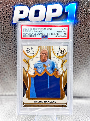 2024-25 Topps Reverence UCC Haaland Player Worn Patch 9/10 PSA 10 Jersey Match