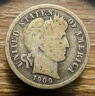 1909-P Barber Dime - Actual Coin Shown - Free Shipping & Tracking INV#526