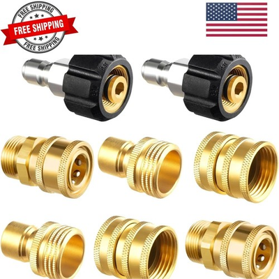 #ad Pressure Washer Adapter Set Quick Disconnect Kit M22 14 mm Quick Connect Sw... $56.98