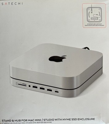 Satechi - Stand & Hub USB-C Docking Station for Mac Mini M4 with SSD Enclosur...