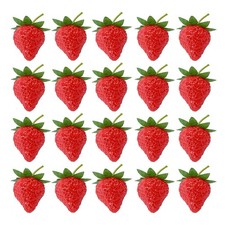 20 PCS Small Artificial Strawberry Lifelike Plastic Fruit Photography Prop