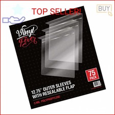 Resealable Record Outer Sleeves, Crystal Clear Premium Vinyl Record Sleeves 12