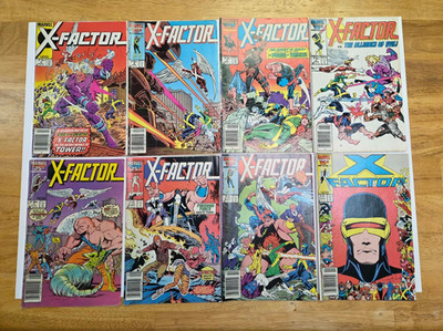 X-Factor ALL NEWSSTAND #2 #3 #4 #5 #7 #8 #9 #10  - Marvel 1986 - 8 Book Lot
