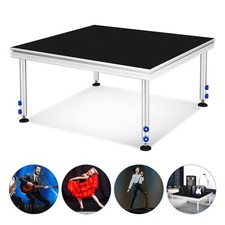 4 x 4 FT Portable Stage Platform, Adjustable Height Stage Riser with Folding Leg