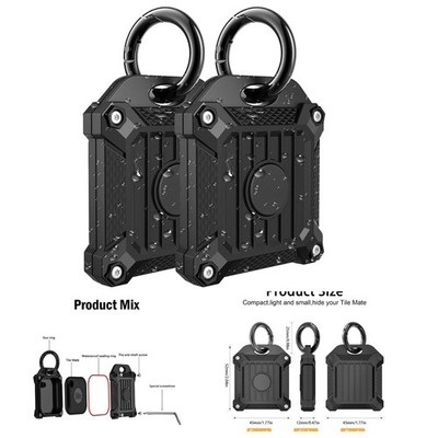 Minimalist Waterproof Case for Tile Mate Tracker - Keychain Holder Included