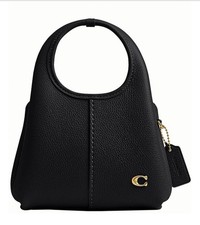 Coach Lana 19 Mini Bag Brass Black Pebble Leather Crossbody Handbag CCY32