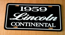 1959 Lincoln Continental License Plate Car Tag 59 Mark Iv
