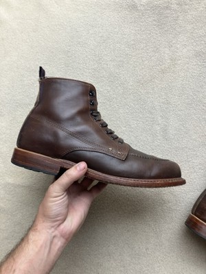 Rag & Bone Rowan Boot Brown Leather Ankle Boots Lace up Men's 9 M Handmade USA