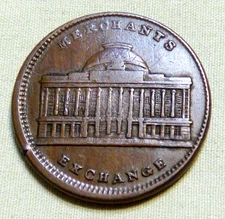 1830's Pre Civil War U.S. Hard Times Token - Merchants Exchange - Lot 567