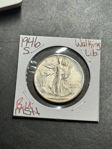 1946 S Walking Liberty Silver Half Dollar BU Uncirculated MS+ US 50c Coin (18348
