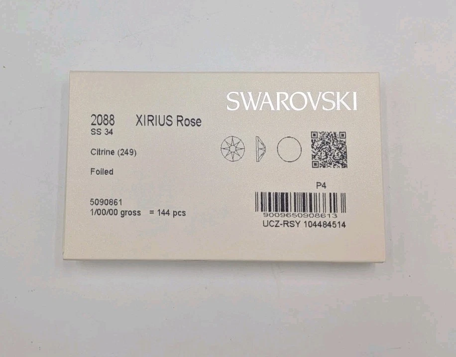 249 Swarovski amarillo citrino 2088 XIRIUS 34ss 7 mm cristal tapa plana Foto 3 de 4