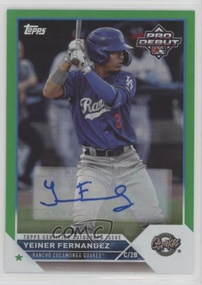 2023 Topps Pro Debut Green Foil Auto 28/99 Yeiner Fernandez #PD-4 Auto 1lj1