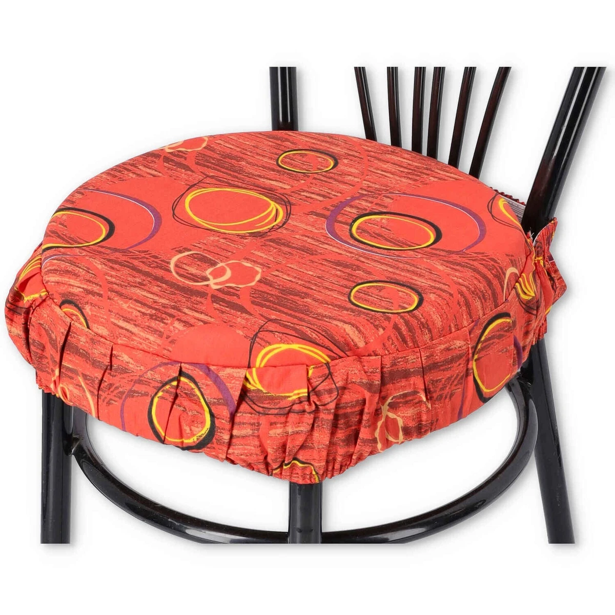 4 Cuscini cucina copri sedia Rotondo con fascia elastica tinta unita Made in Italy