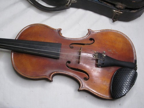 as-is antique violin Anton Schroetter Grigenbaumeister Bayern Germany w/ case - Picture 5 of 20