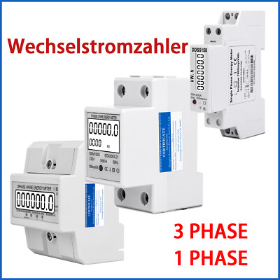 LCD Wechselstromzähler Drehstromzähler Geeicht Für AC Digital DIN Schiene