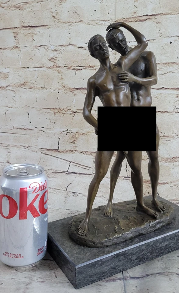 ESCULTURA DE BRONCE COLECCIONABLE Estatua Arte Edición Coleccionista Hombres Desnudos Estatua Foto 2 de 4