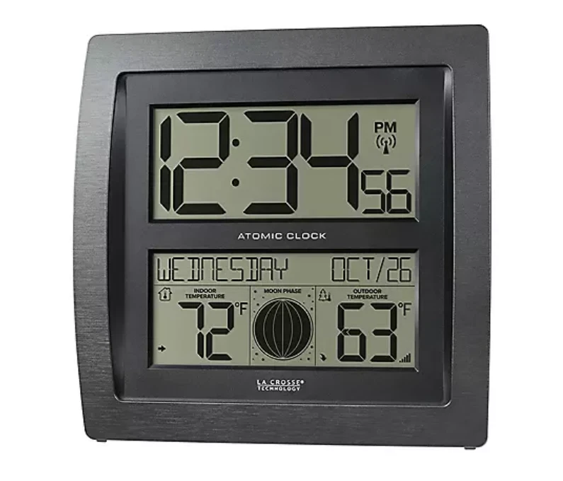 La Crosse Technology Curved Digital Atomic Wall Clock/ Gray - Image 2 of 4