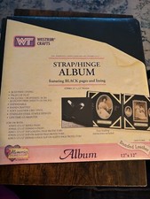 Westrim Crafts BLACK bonded leather 12 x 12 strap/hinge album NEW SEALED