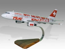 Airbus A320 Swiss Football Desk Wood Airplane New Model Large Scale 1/100