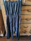 NWT ELAN BLACK & GOLD STRAPLESS COULOTTE DRAWSTRING JUMPSUIT COVER-UP - SIZE S — photo 2