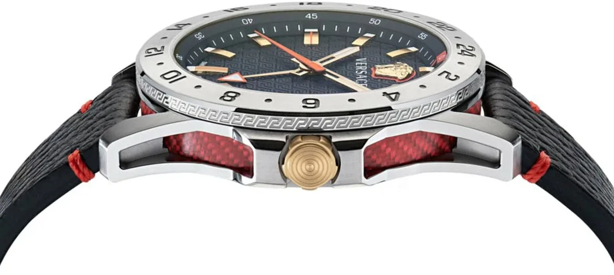 Versace VE2W00122 Sport Tech GMT silver gold red black Leather