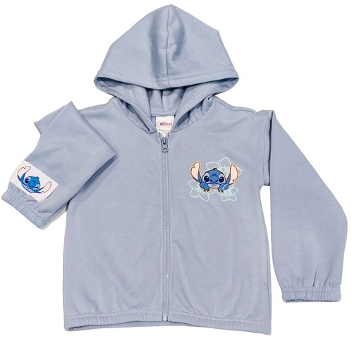 Kids Lilo & Stitch Size 5 Full Zipper Blue Hoodie Jacket NWT - Picture 3 of 3