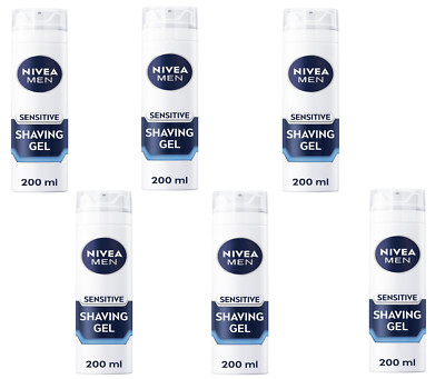NIVEA Men Sensitive Rasiergel 6er Pack (6 x 200 ml) für empfindliche Haut