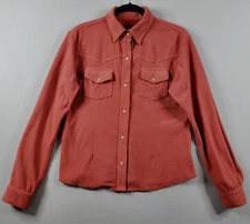 TRUE GRIT Women's Long Sleeve Polka Dot Snap Button Shirt Western Fleece Shirt