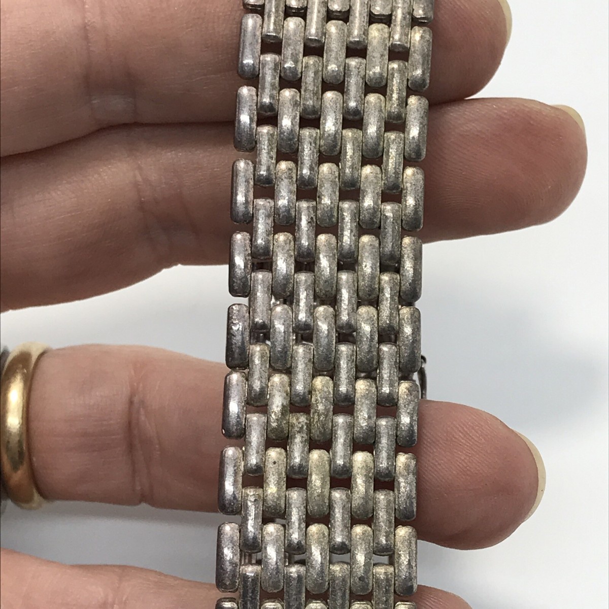 Vintage ITALY 925 Sterling Silver Wide Statement Link