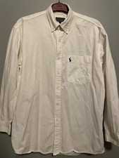 Mens Ralph Lauren Polo Country Button Front Shirt Cotton Heavy XL Made USA A170 