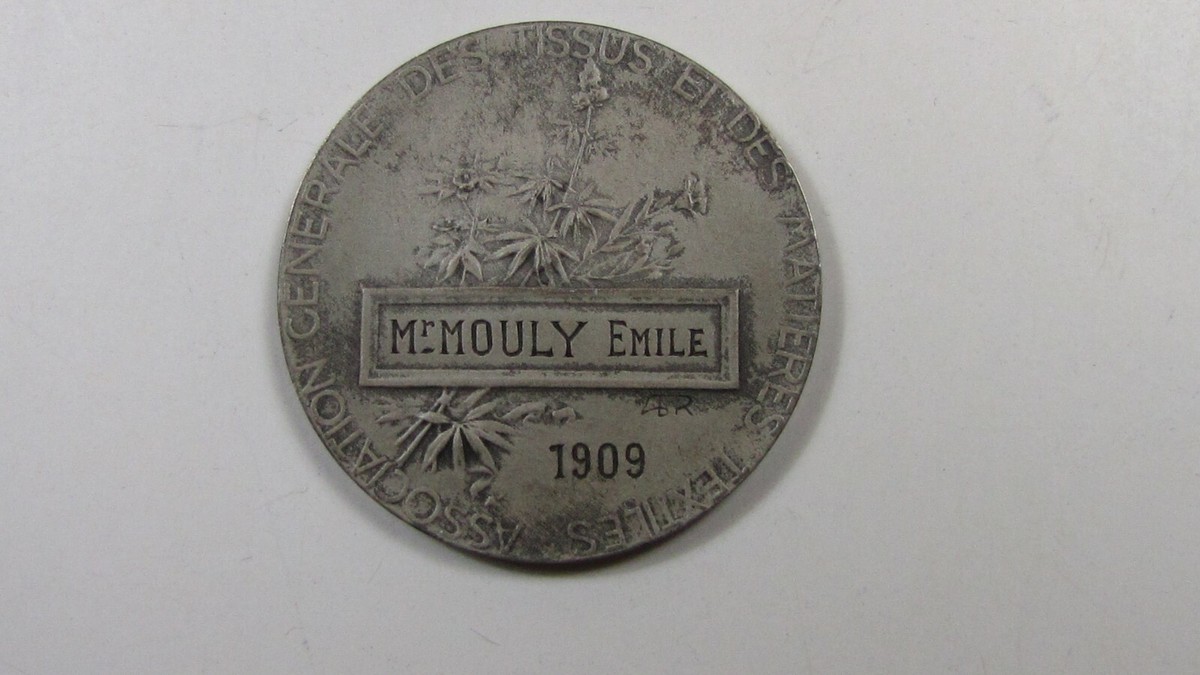 Broche Médaille De Musique En Argent Massif Signée Adolphe RIVET - Début 1900