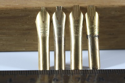 Vintage Osmiroid Easy Change 22k Electroplated Gold Nibs, 4 Grades, UK Seller