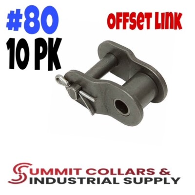 #80 Offset Half Link 1'' Pitch for Roller Chain Single Strand (10) Great Quality!