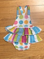 Beary Basics Ruffle Sun Suit Romper 6 Months USA MADE