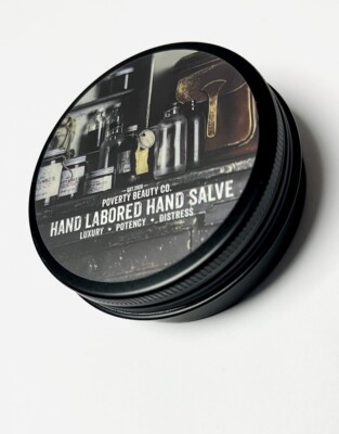 POVERTY CO. HAND LABORED SALVE  2oz  LEATHER + PATCHOULI