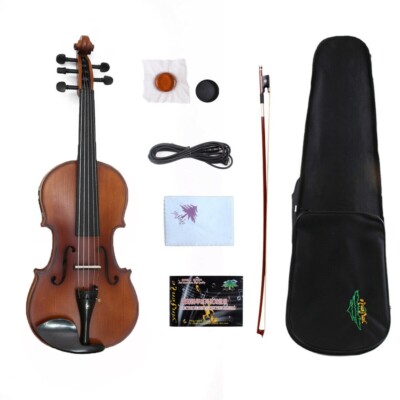 4/4 5 String Electric Violin, Solid Maple & Spruce, Hand Made, With Case