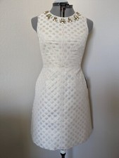 NWT Eliza J Fit and  Flare Sleeveless Cream/ Gold Dress Size 6