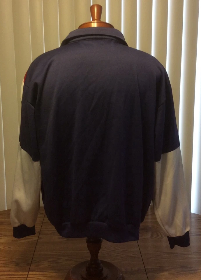 Chaqueta de Pista de Tenis Spalding De Colección Logo Rojo Blanco Azul Cremallera Completa Mezcla de Algodón XL Foto 2 de 4