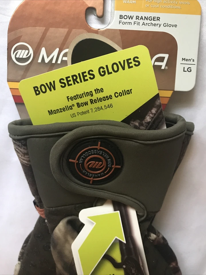 MANZELLA MENS H007M BOW RANGER FLEECE ARCHERY HUNTING GLOVE REAL TREE CAMO LG - Image 4 of 4