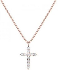 14K Gold Plated Cross Necklace for Women CZ Cross Pendant Necklace Girls Gifts
