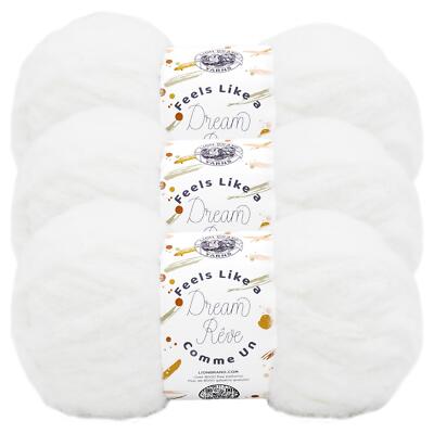 (3 Pack) Lion Brand Yarn 159-100AD Feels Like a Dream Yarn, Snowflake