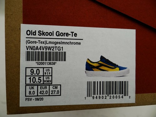 Zapatillas bajas VANS Old Skool Gore-Tex azul amarillo zapatos cordones zapatos de skate talla 42 - Imagen 11 de 11