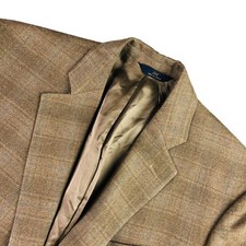 Brooks Brothers 346 Men's Regent 2-Button Blazer Tan/Blue Windowpane   45R