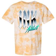 NEW InkAddict UNISEX CHROME INK Tee Shirt TIE DYE TANGERINE SM-2XL MADE IN USA