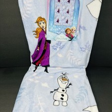 Disney Frozen Throw Blanket 50  x70  Anna Elsa Olaf Winter Wonderland Blue NEW