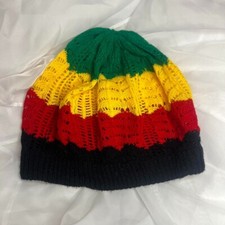 Black Rasta African Jamaican Unisex Mens/ Teens Crochet Beanie Handmade Cap